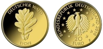 20 € in Gold "Eiche" Deutschland, 2010